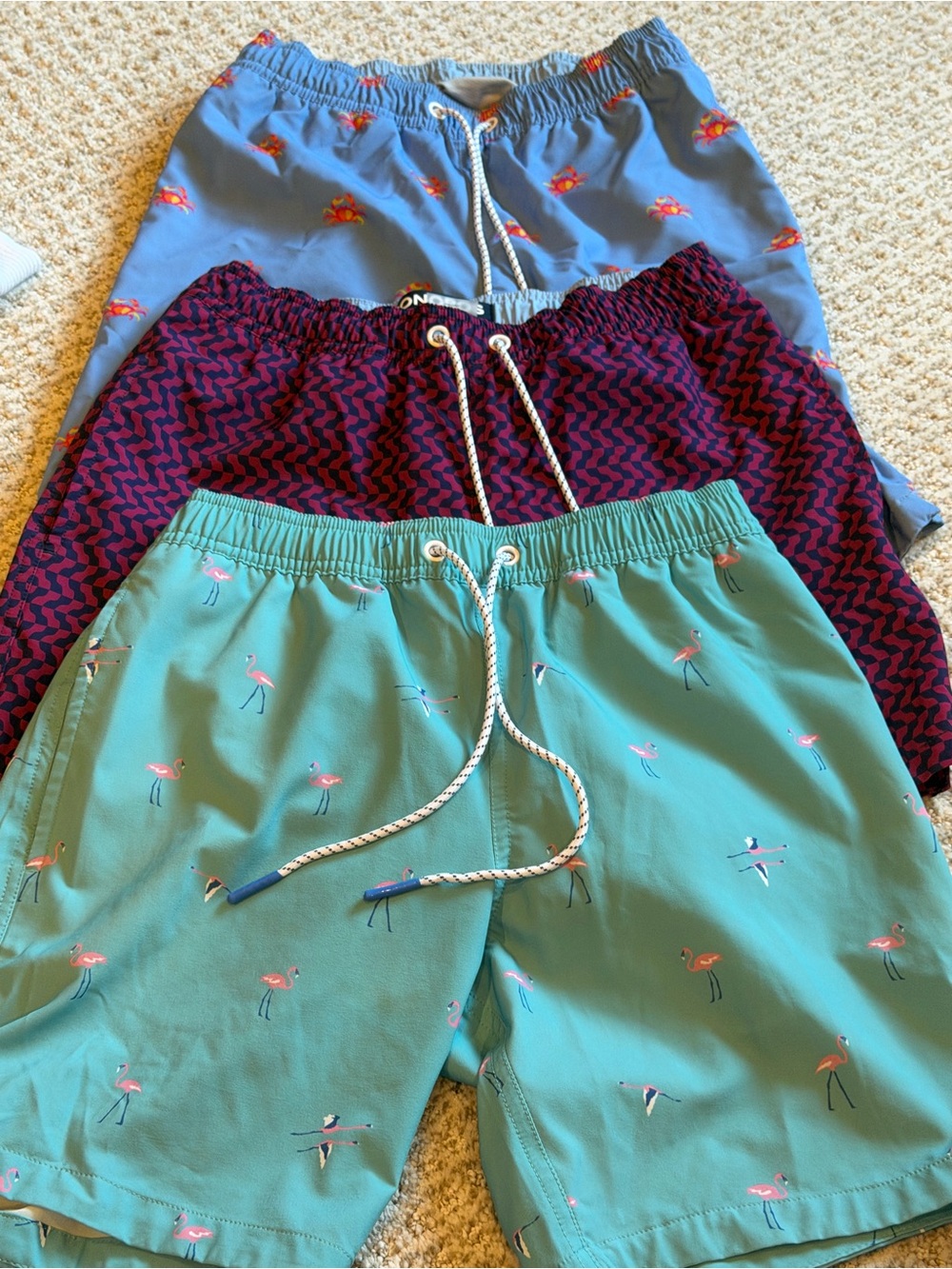 3 pairs of Bonobos XS Swim trunks